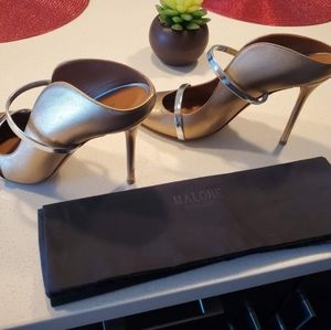 Malone Souliers Maureen Metallic Leather Mules
